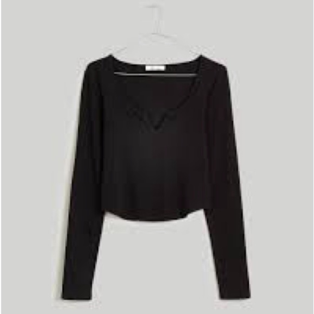 NWT Madewell Split Neck Long Sleeve Tee Sz XS